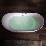 WOODBRIDGE 72" x 35-3/8" Whirlpool Water Jetted and Air Bubble Freestanding Heated Soaking Combination Bathtub with LED control panel, BJ400 WOODBRIDGE