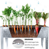 FOYUEE Galvanized Raised Garden Bed for Vegetables Elevated Planter Box with Legs Outdoor Patio Apartment Herb Container Metal FOYUEE