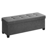 SONGMICS Storage Ottoman Bench, Foldable Foot Rest with Legs, 15 x 43 x 15.7 Inches, End of Bed Bench, Storage Chest, Load up to 660 lb, for Living Room, Bedroom, Entryway, Slate Gray ULSF018G01 SONGMICS