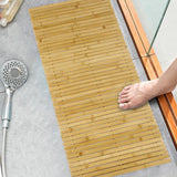 HOMBYS 58x20 Extra Large 100% Bamboo Shower Mat for Shower Stall Tub, Non Slip Long Bath Mat Runner Bathroom Accessories, Quick Drying Mats for Shower HOMBYS