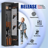 PRESTELION 3-5 Gun Safe,Adjustable Bracket and Biometric Lock,Heavy Duty Gun Safe for Rifles and Shotguns,Money and Valuables PRESTELION