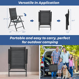 9-Piece Outdoor Dining Set - 8 Padded Aluminium Folding Chairs & Adjustable Rustproof Steel Table, Low-Maintenance Garden Furniture for Backyard, Balcony, Poolside, Includes 1.57"-1.97" Umbrella Hole BUPPLEE