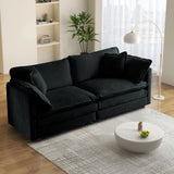 SoarTalent 76.7” Modular Sectional Sofa Convertible Couches, 2 Seater Chenille Deep Seat Cloud Couch Loveseat with Pillows for Living Room, Apartment, Office(Black) SoarTalent