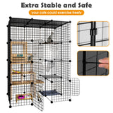 PAWING Catio Outdoor Cat Enclosure Indoor Cat Cage Outdoor Large Metal Wire Cat Playpen Kennel for 1-3 Cats 2x3x4 DIY Kitten Cage Detachable Patio Cat Crate PAWING