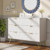 Anbuy 3 Pcs Bedroom Sets, 6 Drawer Dresser and Night stand Sets for Bedroom, Two Drawers Nightstand Set of 2 & 6 Drawer Dresser Combo 3 Pieces (White) Anbuy