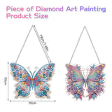 Scettar 2 Pcs Dimond Art Paintings Butterfly, Diamond Art Kits for Adults, DIY Crystal Gem Craft Painting Kit, Special Shape Diamond Art Suncatcher Hanging Ornament for Home and Garden Decor Scettar