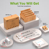 Pezin & Hulin Bamboo Charging Stations, Cell Phone Organizer for Multiple Devices, Tablets, Smart Watch, Included 5 Port USB Charger, Pack 5 Cables Pezin & Hulin