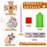 Tenceur 12 Pcs Cross Diamond Art Kit for DIY Religious Crystal 5D Diamond Painting Bookmarks Rhinestone Kits for Reading Lover Home Office Project Read DIY Crafts Gifts Tenceur