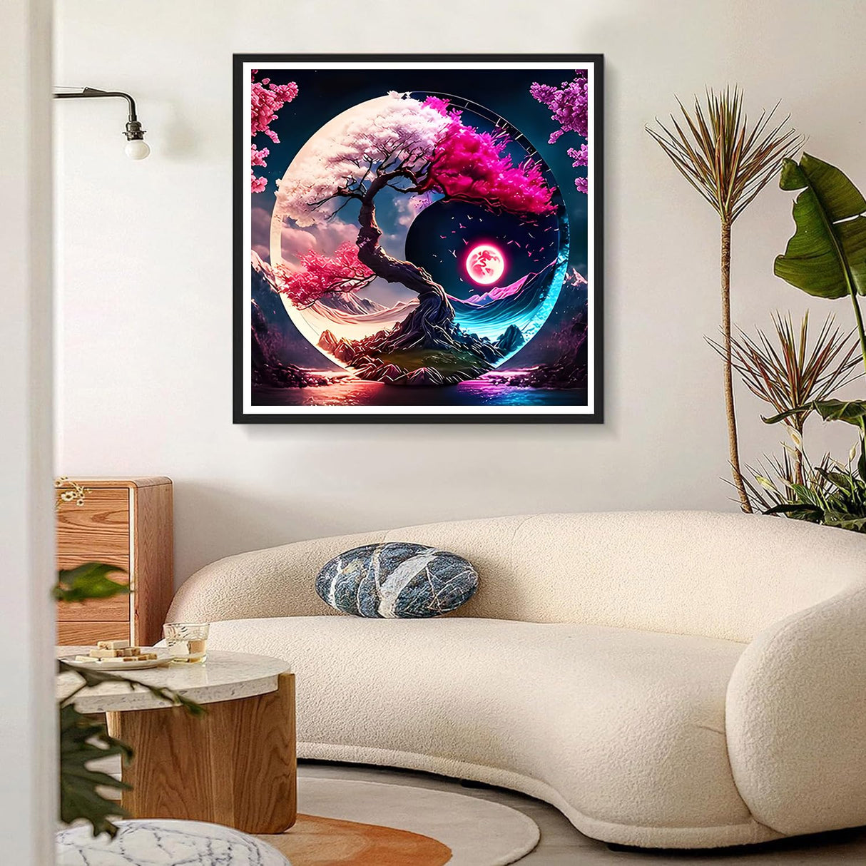 GDYEEH DIY 5D Yin and Yang Diamond Art Kits, Tree of Life Full Round Drill Sparkling Diamond Painting Picture, Diamond Painting Art Kits Craft for Adults Beginners, Home Wall Decor 12x12inch GDYEEH