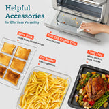 COSORI Smart 12-in-1 Air Fryer Toaster Oven Combo, Airfryer Convection Oven Countertop, Bake, Roast, Reheat, Broiler, Dehydrate, 75 Recipes & 3 Accessories, 26QT, Silver-Stainless Steel COSORI