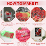MEIYUDA Rose Diamond Painting Kits for Adults, 5D Red Rose Diamond Art Kits for Beginners, Floral Flowers DIY Gem Art Crystal Painting for Home Wall Decor Gift 12x16in MEIYUDA
