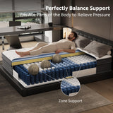 Queen Size Mattress, 12 Inch Queen Mattress in a Box, Cooling Matress with Memory Foam & Individual Pocket Springs for Pressure Relief & Spinal Alignment, Zoned Back Support & Motion Isolation Luxnighter