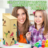 FlyGift Bird House with Camera - Smart Bird Nest with 1080P HD Full Color Night Vision Bird Cam, 2.4G WiFi & App Notify Solar Powered with Nest Auto Capture Photo & Video, Ideal Gift for Family FlyGift