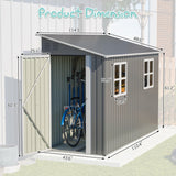4x10FT Metal Shed with Floor Frame, Lean to Shed with 2 Windows, Outdoor Storage Shed for Garden Backyard Patio, Outside Large Tool Shed for Tools& Bicycle Storage Mulcoony