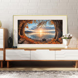 ATDMS Large Diamond Art Kits for Adults - 5D Landscape Diamond Painting Kits for Adults DIY Full Drill Diamond Painting Sunset Lake Gem Art Kits for Home Wall Decor 27.5x15.7 Inch ATDMS
