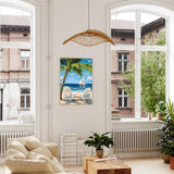 xcemhil Beach Paint by Numbers Kit for Adults, Paint by Number Palm Tree, Seaside Paint by Numbers Kit for Adults Beginner for Gift and Home Wall Decor 16x20 Inch xcemhil