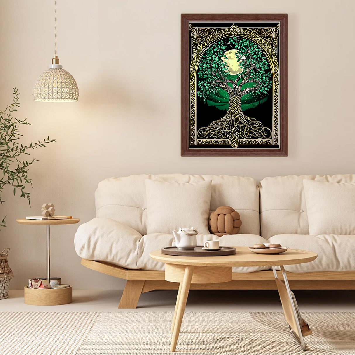 Lxmsja Tree of Life Diamond Art Kits for Adults, Moon DIY Full Drill Diamond Painting Kits for Beginners, 5D Gem Art Crafts for Adults, Home Wall Decor 12x16 inch Lxmsja