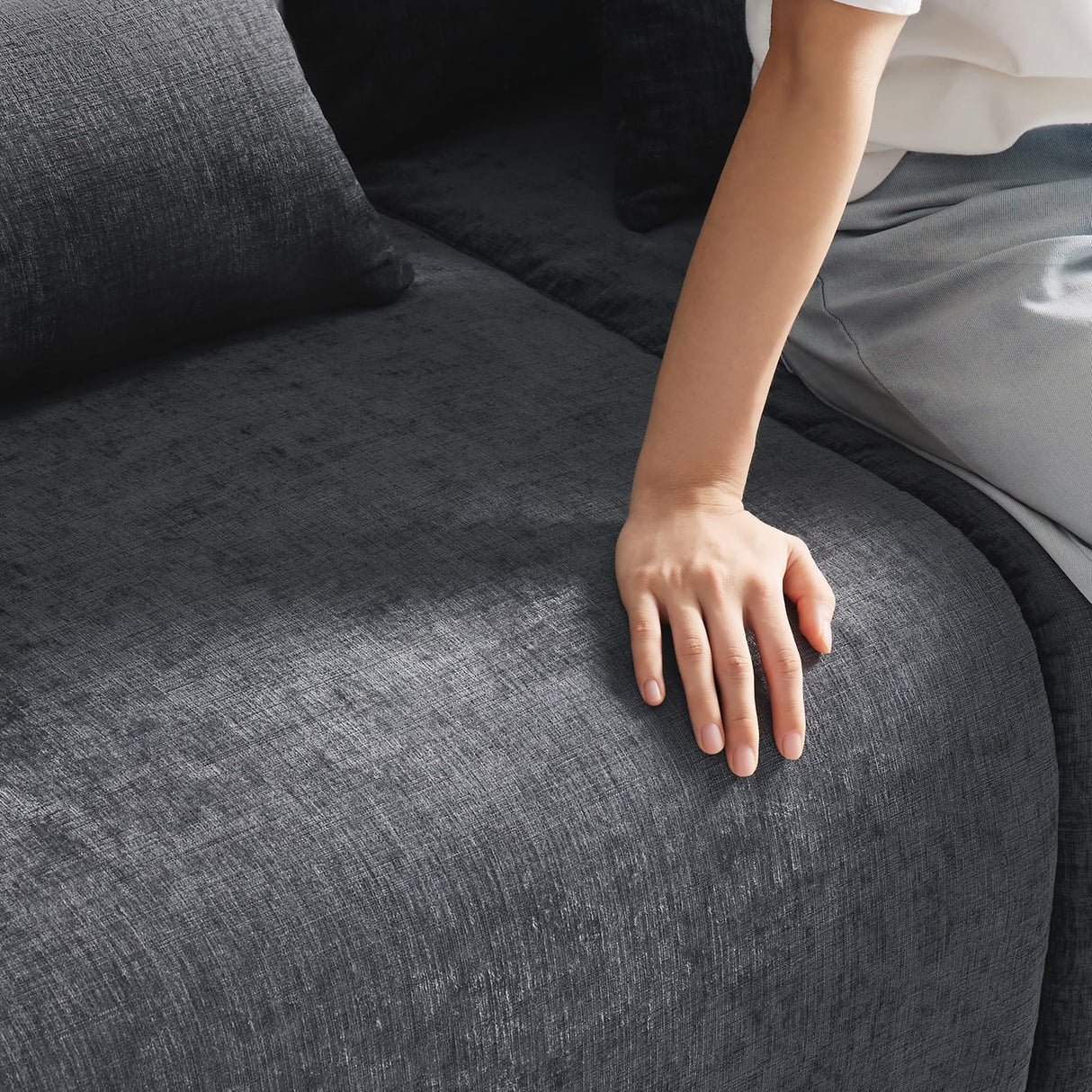 Comkei 70” Loveseat Sofa, Grey Love Seat Couches for Living Room, 2 Seater Small Couch for Small Spaces, Bedroom, Office Sofas Comkei