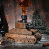 Army Tank Whiskey Decanter by The Wine Savant - Army Gifts for Men - Tank Gift - Bourbon and Scotch Decanter, Gifts for Military Veteran Gifts - 1000ml - Ideal Groomsmen Gifts Whiskey for Men - Wood The Wine Savant