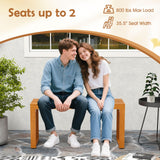 Tangkula Patio Acacia Wood Bench, 36” Outdoor All-Slat Wood Bench for 2 People, 800 lbs Capacity, Outdoor Backless Seating Furniture for Park, Garden, Yard, Porch (1,Teak) Tangkula