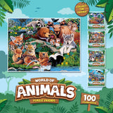 Masterpieces World of Animals 100 Piece Jigsaw Puzzle for Kids - Forest Friends - 11.5"x15" Masterpieces