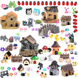 Homlone 105 Miniature Fairy Garden Accessories, Fairy Garden Kit, Fairy Garden Animals, Miniature Figurines, Micro Landscape Ornaments Kit, Garden DIY Kit for Dollhouse Decoration Plant House Decor Homlone