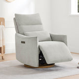 CHITA Swivel Rocker Recliner Chair, Power Nursery Glider Recliner, Nursery Rocking Chair with Adjustable Power Headrest, FSC Certified, Solid Wood Base, Crockery (Gray) CHITA