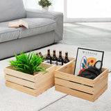 3 Pieces Large Pine Wood Crates For Storage, The Wooden Storage Crates Are Made Of Solid Wood,Unfinished Wooden Crates Have A Wide Range Of Uses And Can Be Placed In Bedrooms, Living Rooms, Etc (3) FORBRADS