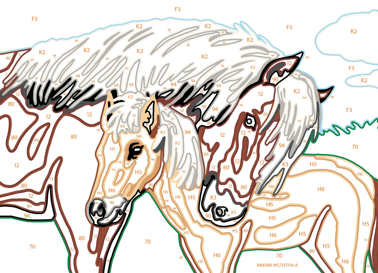 Ravensburger CreArt Mother/Foal Paint by Numbers Kit for Kids - Painting Arts and Crafts for Ages 7 and Up Ravensburger