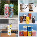 100Pcs Sublimation Shrink Wrap Sleeves,5x10 Inch Heat Transfer Shrink Film Bags for Blanks 20 oz Tumblers,Mugs,Cups,Shrink Wrap Bands for Sublimation OKBA