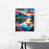 Mountain Paint By Numbers Kit For Adults Beginner Nature Adult Paint By Number Kits On Canvas Mountain Oil Painting Kit For Beginners Adults' Paint-By-Number Kits For Gift Home Wall Decor 16x20 Inch ldazao