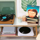 Now Playing Vinyl Record Stand | Vinyl Record Holder Display | Wood Records Storage Stands for Albums | Now Spinning Vinyl Accessories Rack Heather & Willow