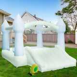 AKSPORT Inflatable Bounce House,White Castle Bounce House for Kids 3-6 Indoor & Outdoor Inflatable Bouncer House with Slide & Air Blower & Balloons for Kids Birthday Party,Wedding Party AKSPORT