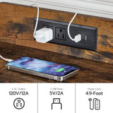 HOOBRO Litter Box Enclosure with 2 Storage Shelves, Indoor Tall Cat Litter Box Furniture Hidden with Charging Station with Cat House and Plush Mat, Rustic Brown and Black BF70UMW01 HOOBRO