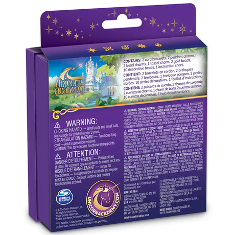 Make It Real: Unicorn Academy: Enchanted Charms Bracelet Kit - 20pc DIY Jewelry Craft, Make 2 Charm & Bead Bracelets, Netflix Series, Girls & Kids 8+ Make It Real