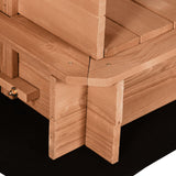 Outsunny Wooden Kids Sandbox with Cover, Children Outdoor Sand Box with Foldable Bench Seats, Adjustable Canopy, Bottom Liner for Outdoor, Red Outsunny