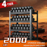 Hymnxemo Heavy Duty 4-Tier Steel Shelving Unit, 2000LB Capacity Adjustable Storage Rack for Garage, Warehouse & Basement, Easy Tool-Free Assembly（54''H x 39.4W x 15.7''D） Hymnxemo