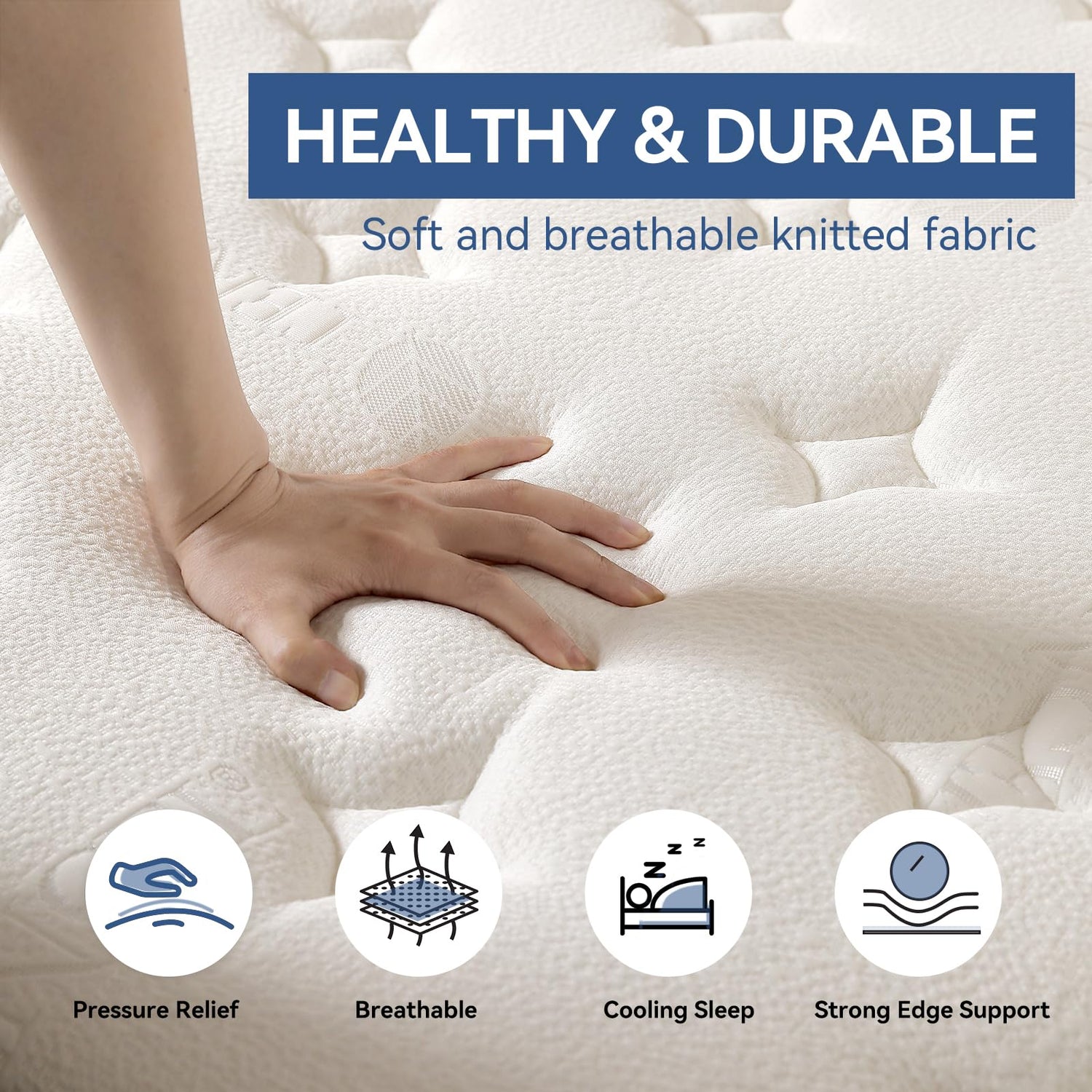 WUYOTRE King Mattress, 12 Inch King Size Hybrid Mattress in a Box,Cooling Memory Foam Bed Mattresses with Independent Spring,Soft and Breathable,Back Pain Relief,CertiPUR-US,Medium WUYOTRE