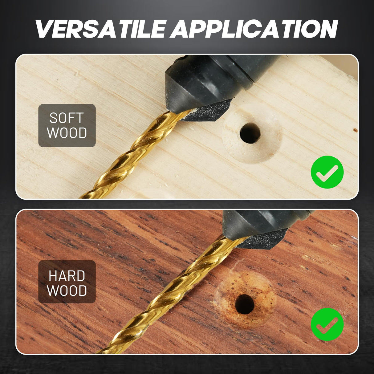 EZARC Countersink Drill Bit Set, 12 PCS Counter Sink Drill Bit Adjustable, #4, #6, #8, #10, #12, Magnetic Extension bit Holder for Woodworking with Storage Box EZARC