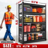 PRESTELION 72" H|48" W Garage Shelving Unit and Storage-Easy Assembly Metal Shelves 5-Tier Rack|Heavy-Duty Adjustable Shelf|Steel Rust-Resistant Shelves for Industrial,Warehouse,Basement PRESTELION