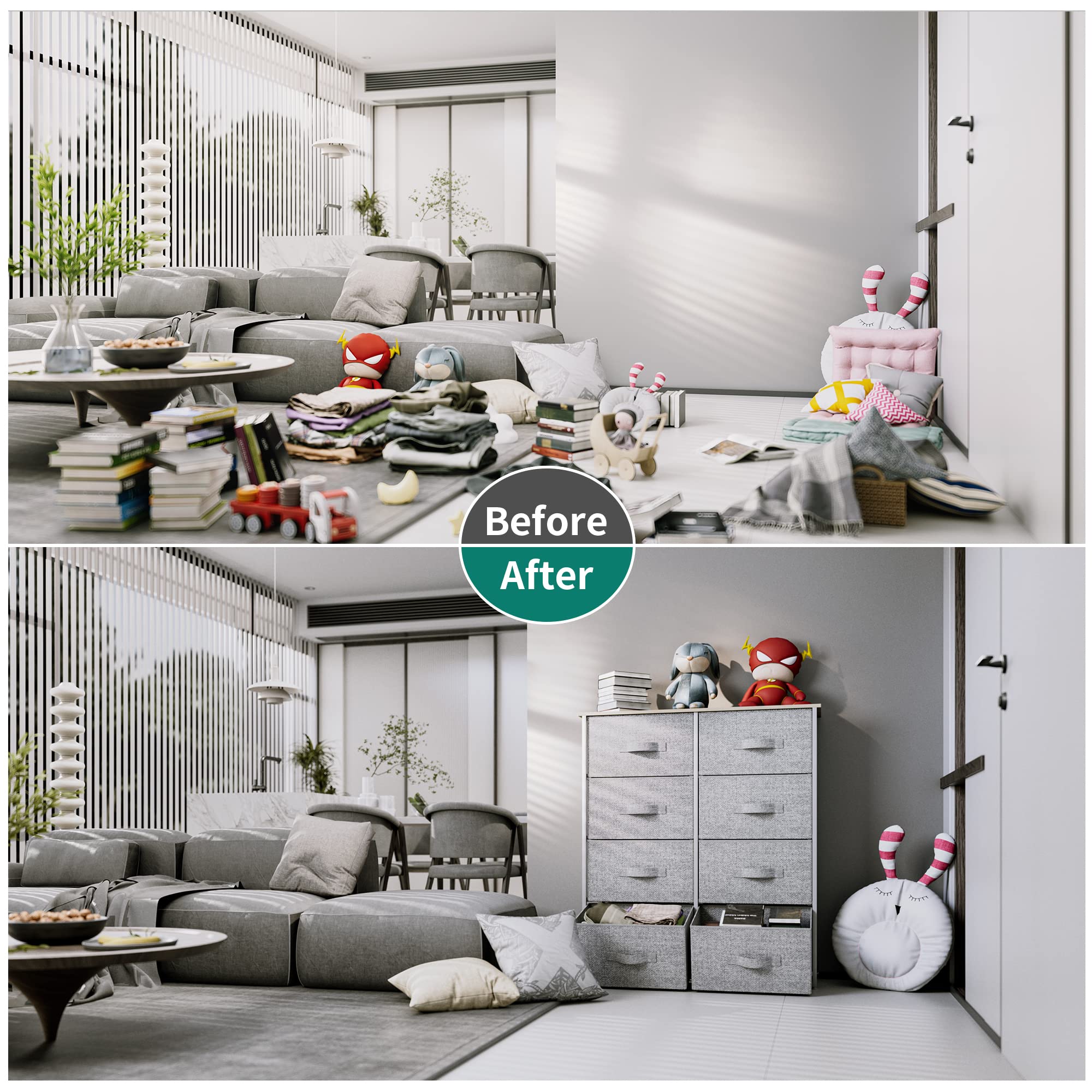 YITAHOME 10 Drawer Dresser Fabric Storage Tower - Thumbnail 5