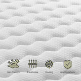 PECHINOU Queen Mattress, 12 Inch Mattress Queen Size, Hybrid Matress in a Box, Memory Foam & Medium Firm Support, Oeko-TEX & CertiPUR-US Certified, Pressure Relief, Cool & Breathable PECHINOU