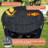 Trampoline Cover Round 12 Holes 90% Sunblock Shade Cloth 14FT Black Trampoline Top Shade Cover Sun Shade Mesh Tarp with 49FT Elastic Cord & 24 Plastic Hooks for Outdoor Backyard Playground(Tent Only) Voccos