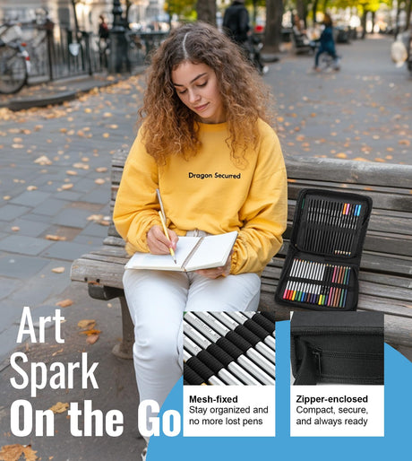 76PCS Art Supplies Sketching Kit with 100 Sheets 3-Color Sketchbook, Drawing Pencils Include Graphite Colored Charcoal Watercolor & Metallic Pencils, Drawing Kit Gifts for Kids Adults Beginner Artists COOL BANK