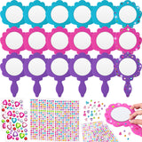 Geetery 20 Pcs Unbreakable Kids Mirror DIY Decorate Your Own Princess Mirror Mermaid Foam Small Crafts Princess Party Decorations(Pink, Purple, Turquoise) Geetery