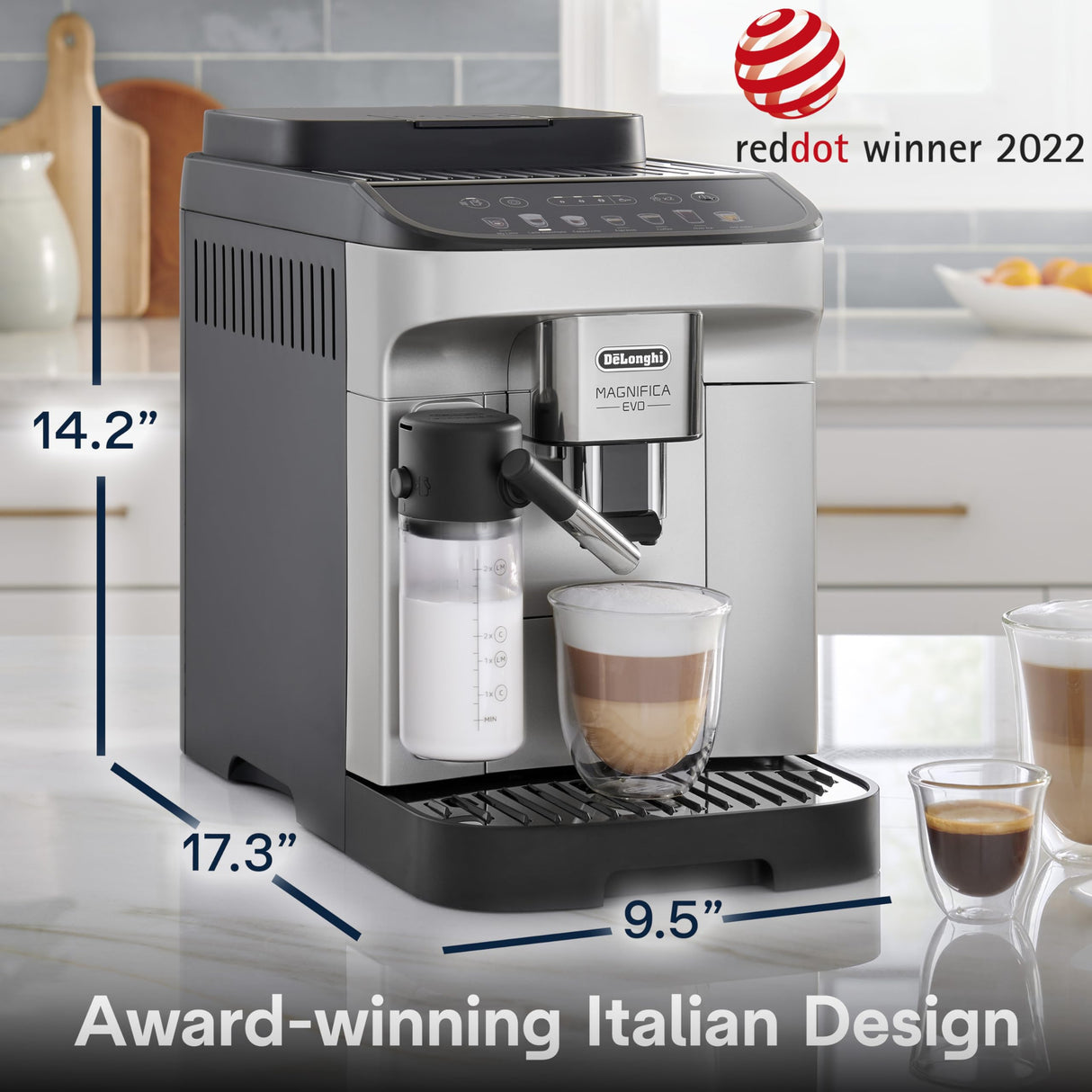 De'Longhi Magnifica Evo Automatic Espresso & Coffee Machine with Automatic Milk Frother for Latte, Cappuccino, Iced Coffee, Built-in Grinder, ECAM29084SB De'Longhi