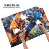 American Football Jigsaw Puzzle for Adults 1000 Pieces Colorful Sports Puzzles Football Player Wooden Puzzle for Living Room Family Friends Activities Fun Games Musealia