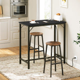 HOOBRO Bar Table with Charging Station, Rectangular Pub Table, High Top Coffee Table, Counter Bar Height Table, Narrow Long Dining Table, 35.4" L x 15.7" W x 35.6" H, Black BB90UBT01N1 HOOBRO