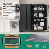 Letaya Metal Garage Storage Cabinet with Wheels,Steel Tool Rolling Cabinets with Lock Door and Adjustable Shelves fro Home Utility Organization Room(1PC-Black) Letaya