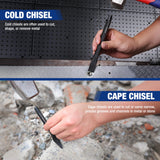 WORKPRO 30 PCS Heavy Duty Punch and Chisel Set with Roll Pouch, Cold & Cape Chisel, Center, Pin & Taper Punch, and Gauge, Blackened and Painted Finish for Durability WORKPRO